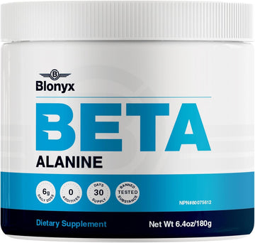 Beta-Alanine Supplement - Enhances Muscular Endurance & Work Capacity, 6G Daily Dose, 30-Day Supply