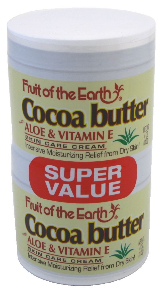 Fruit of the Earth Cocoa Butter, 4 Ounce Jars (Pack of 2) : After Sun Skin Care Moisturizers : Beauty & Personal Care