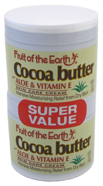 Fruit of the Earth Cocoa Butter, 4 Ounce Jars (Pack of 2) : After Sun Skin Care Moisturizers : Beauty & Personal Care