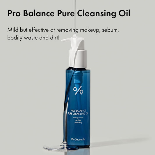 Dr.Ceuracle Pro Balance Pure Cleansing Oil - Makeup Sunscreen Remover Oil Cleanser, Korean Facial Cleanser With Hydrating Finish (155 Ml / 5.24 Fl. Oz.)
