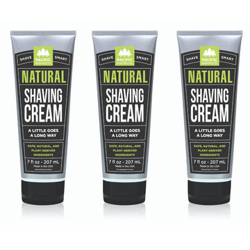 Pacific Shaving Company Natural Shaving Cream - Shea Butter + Vitamin E Shave Cream For Hydrated Sensitive Skin - Clean Formula For A Smooth, Anti-Redness + Irritation-Free Shave Cream (7 Oz, 3 Pack)