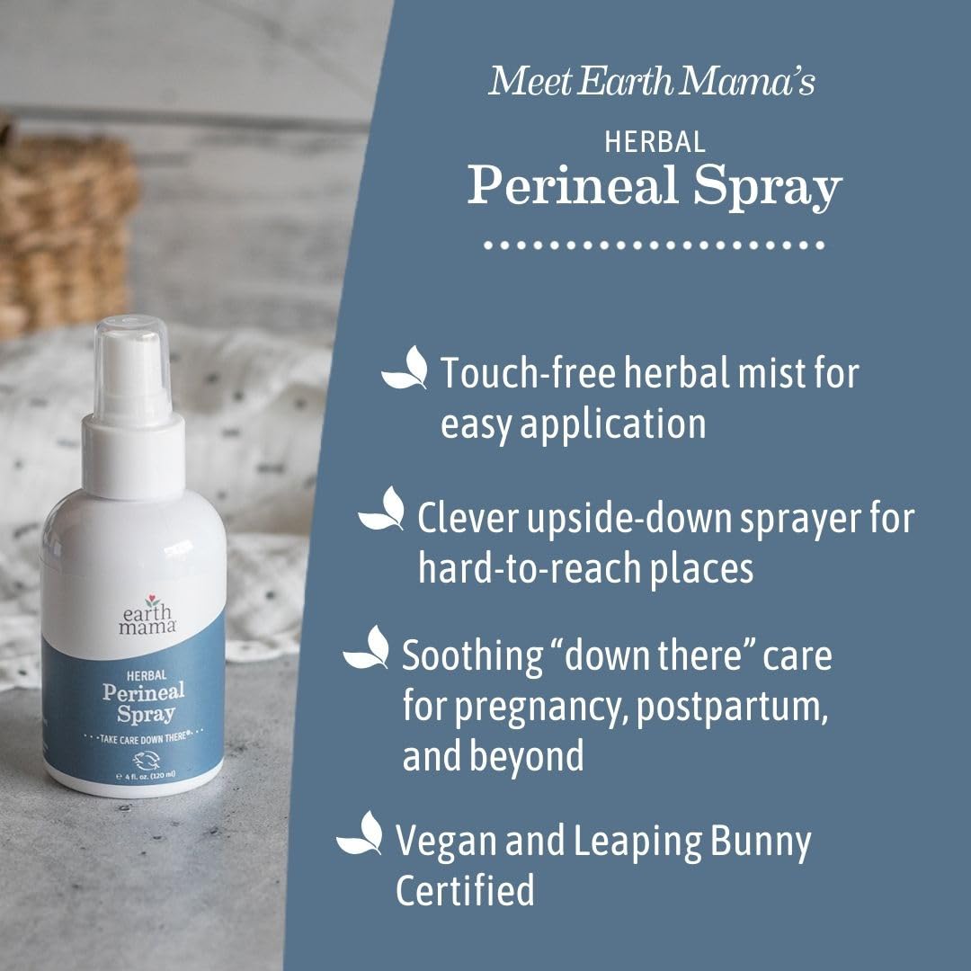 Earth Mama Herbal Perineal Spray | Safe for Pregnancy and Postpartum Recovery, Witch Hazel Natural Cooling Spray For After Birth Feminine Care Essentials, No Benzocaine or Butane, 4-Fluid Ounce : Feminine Hygiene Products : Beauty & Personal Care