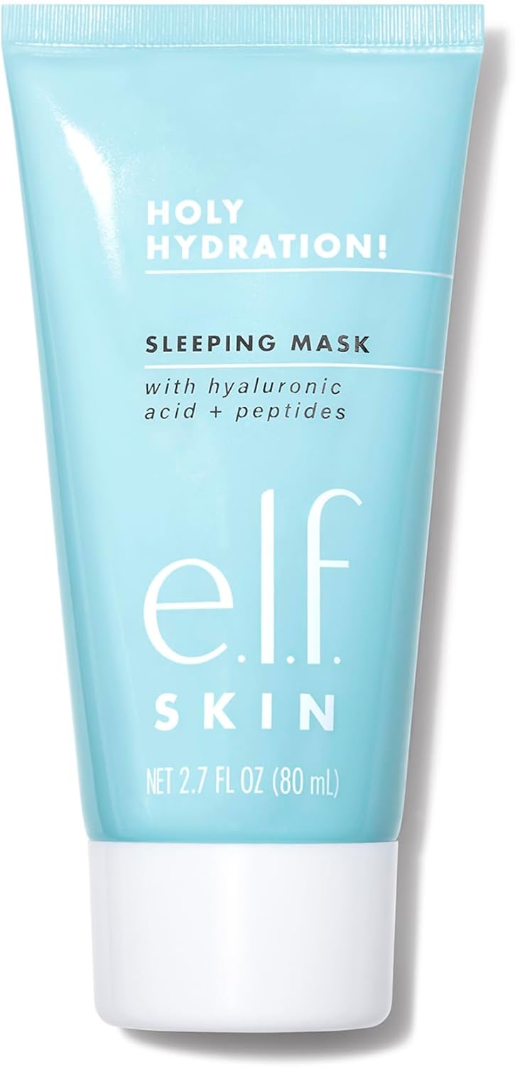 E.L.F. Skin Holy Hydration! Sleeping Mask, Moisturising & Plumping Dual-Use Sleep Or Rinse-Off Face Mask, Soothes Skin With A Creamy Formula
