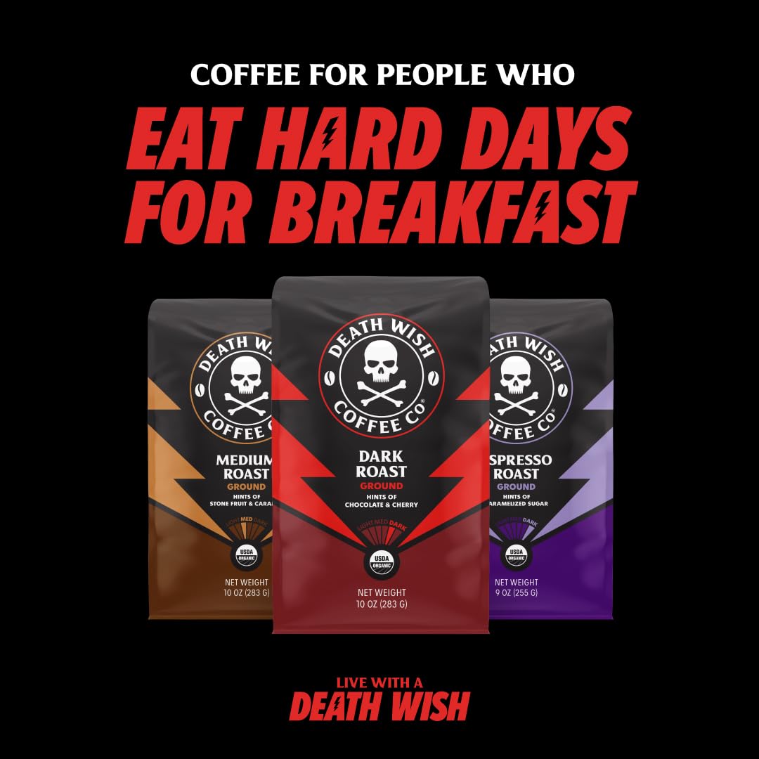 Death Wish Coffee - Single Serve Pods - Dark Roast Coffee Pods - Made with USDA Certified Organic - Extra Kick of Caffeine (Chocolate Hazelnut, 30 Count) : Everything Else