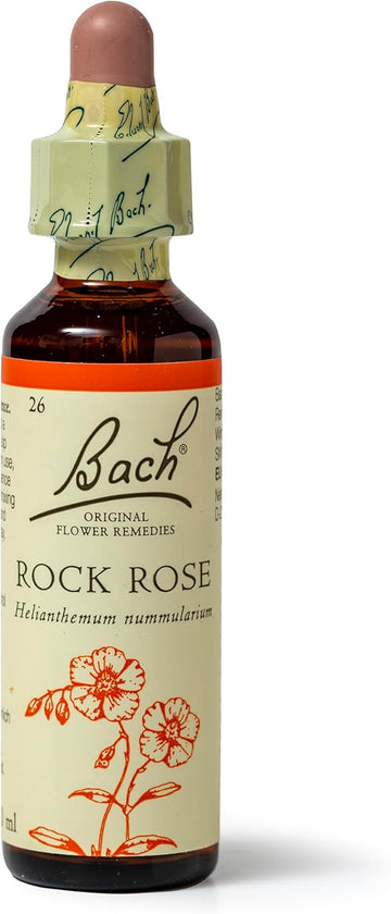 Bach Original Flower Remedies (Rock Rose) Face Your Fears, Be Fearless, Emotional Wellness, Natural Flower Essence, 20Ml