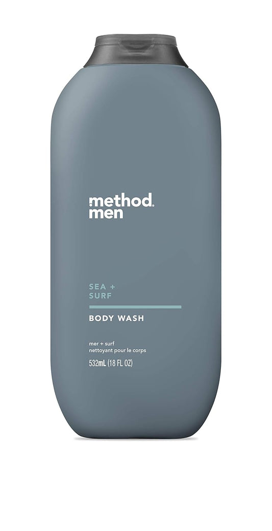 Method Men Body Wash, Sea + Surf, Paraben and Phthalate Free, 18 FL Oz (Pack of 6)