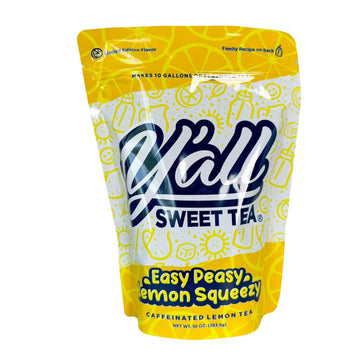 Y'All Sweet Tea - Lemon Flavored Iced Tea Bags One Gallon Size In 10 Gallons Per Pack Quick Brew Southern Ice Tea With A Zesty Lemon Twist | As Seen On Shark Tank (Caffeinated)