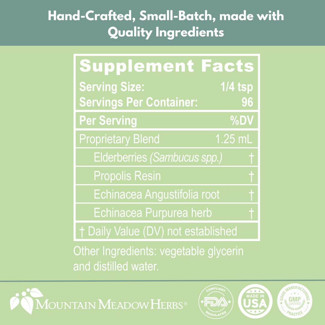 Mountain Meadow Herbs Berry Immune Booster For Kids Immune Support, With Elderberry And Echinacea - 4Oz. : Health & Household