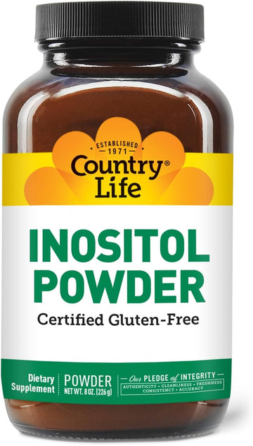 Country Life Inositol Powder 1100Mg, 8 Oz, Certified Gluten Free, Certified Vegan