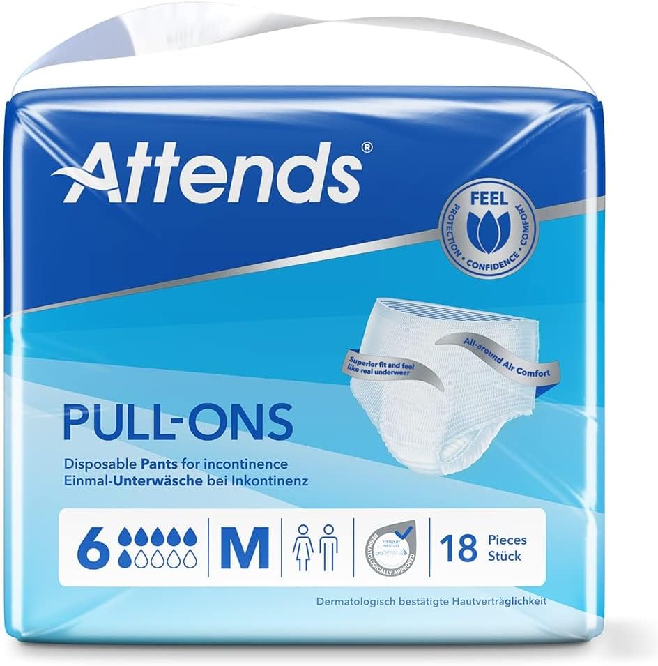 Attends - Pull-Ons - 6 Medium (Pack Of 18) Incontinence Pants
