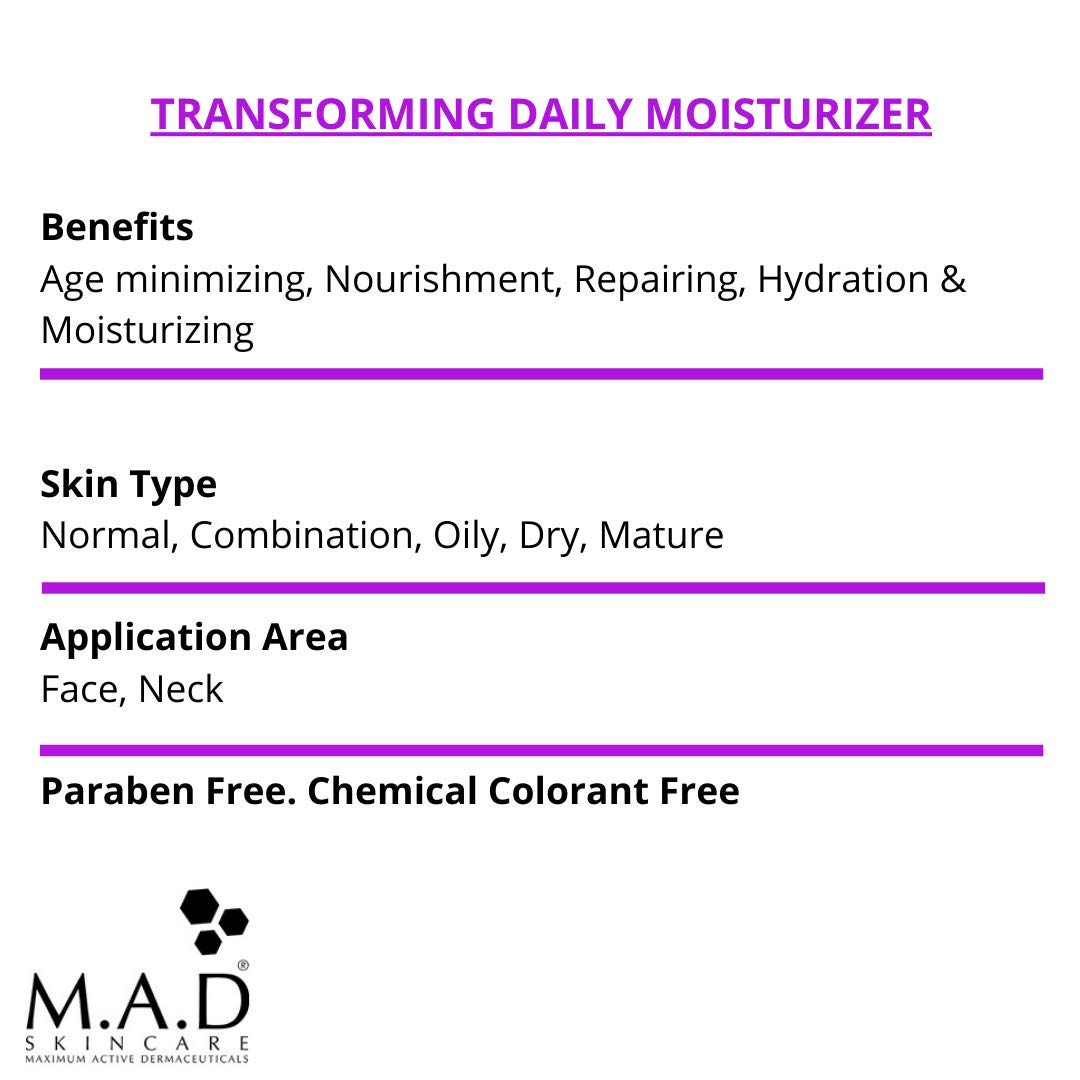 M.A.D Skincare Anti-Aging Transforming Daily Moisturizer 1.7 Oz. : Beauty & Personal Care