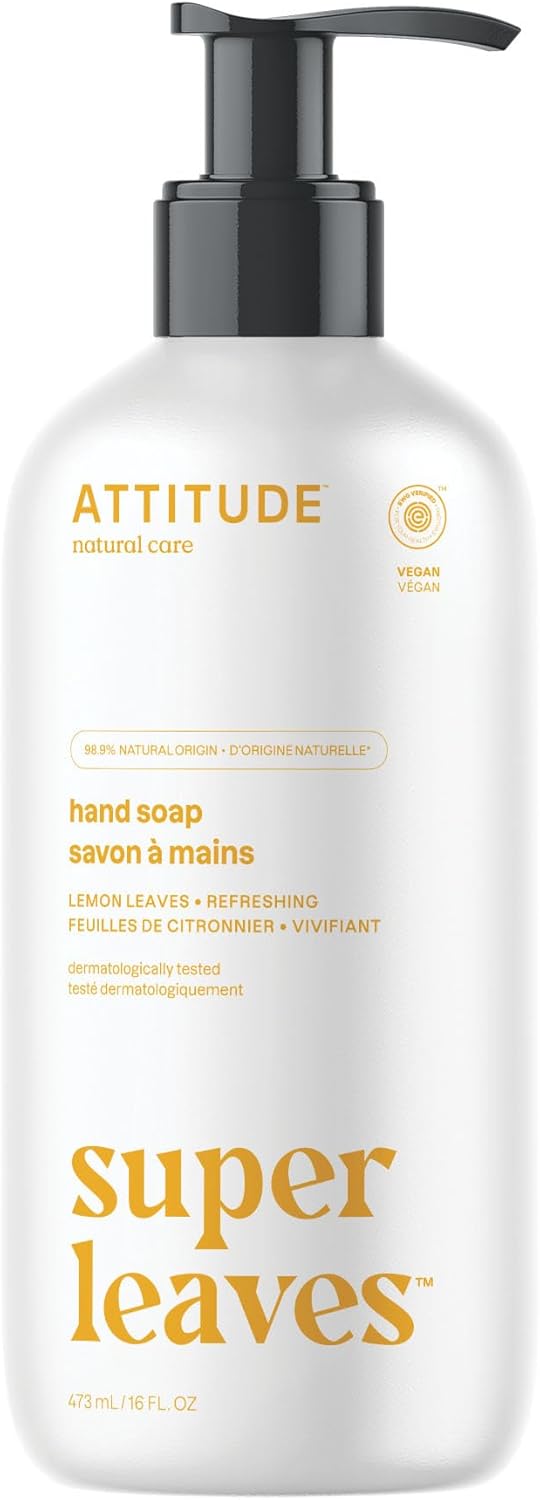 Attitude Liquid Hand Soap, Ewg Verified, Plant And Mineral-Based, Vegan Personal Care Products, Orange Leaves, 473 Ml