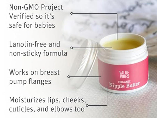Nipple Butter& Diaper Balm Bundle -Organic Nipple Cream & Baby Skincare Essentials for Breastfeeding & Postpartum Moms