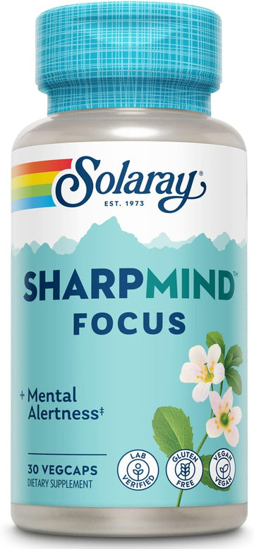 Solaray Sharpmind Focus, Mental Alertness Nootropic Supplement, Memory Support, Each Capsule With Cognizin Citicoline, Vegan, 60 Day Money Guarantee, 30 Serv 30 Vegetarian Capsules Pills