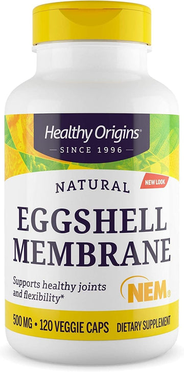 Healthy Origins Eggshell Membrane (NEM), 500 mg - Natural Collagen and Joint Support Supplement - Gluten-Free Supplement - 120 Veggie Capsules