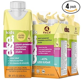 Else Nutrition Kids Vanilla Complete Nutrition Drink, For Ages 2+ With Essential Amino Acids, Vitamins & Minerals, Less Sugar, Convenient Ready To Drink, Vanilla, 4 Pack