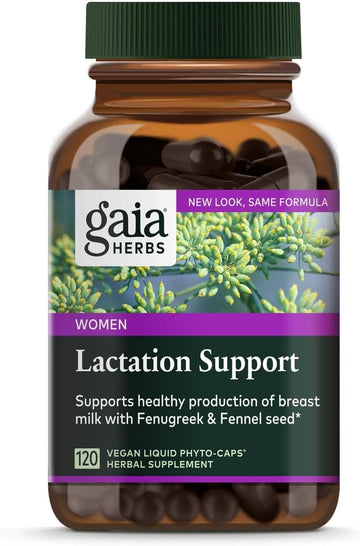 Gaia Herbs Lactation Support, Vegan Liq Capsules, 120 Count - Lactation Supplement For Breastfeeding Mothers, Supports Healthy Milk Ow & Enhances Breast Milk Nutrition, Packaging May Vary