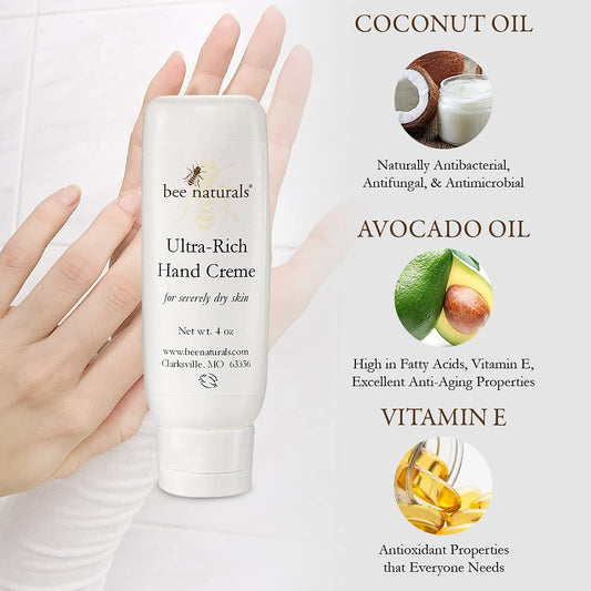 Ultra Rich Hand Cream- Coconut Oil, Olive Oil and Avocado Oil- Soothe, Soften, Restore Dry Cracked Hands. Intense Moisturizer- Repair Cream Defend - Anti-Aging.Cocoa Butter and Vanilla Scent