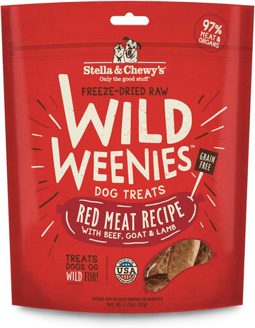 Stella & Chewy’S Freeze-Dried Raw Wild Weenies Dog Treats – All-Natural, Protein Rich, Grain Free Dog & Puppy Treat – Great For Training & Rewarding – Red Meat Recipe – 3.25 Oz Bag