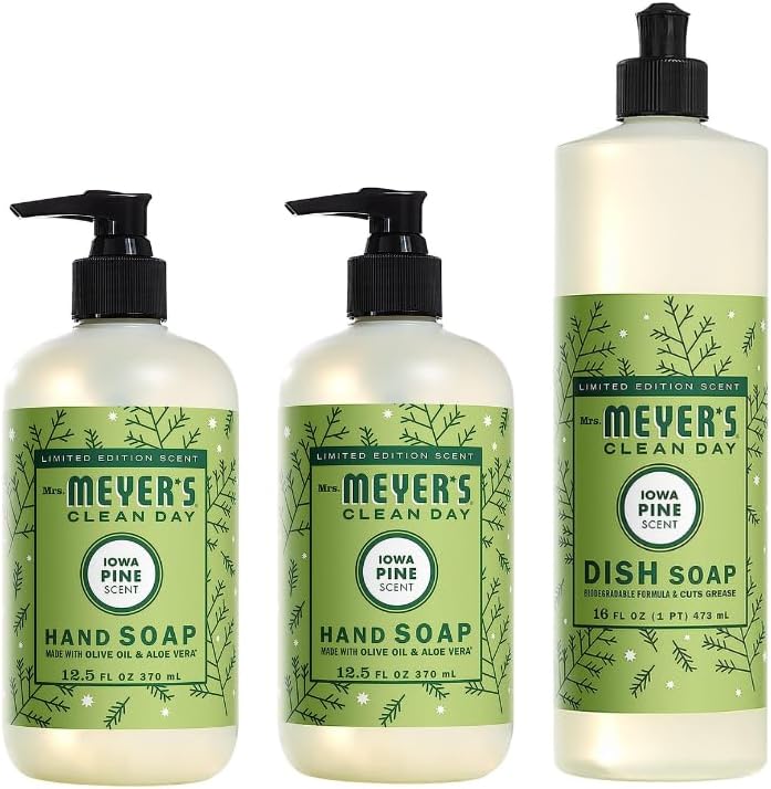 MRS. MEYER'S CLEAN DAY Variety, 2 Mrs. Meyer's Liquid Hand Soap 12.5 OZ, 1 Mrs. Meyer's Liquid Dish Soap, 16 FL OZ, 1 CT (Iowa Pine)