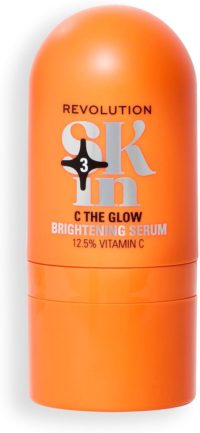 Revolution Skin, C The Glow 12.5% Vitamin C Brightening Serum, Face Serum, Boosts Radiance, Hydrating Formula, Vegan & Creulty-Free, 30Ml