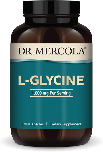 Dr. Mercola L-Glycine Dietary Supplement, 1,000 Mg Per Serving, 90 Servings (180 Capsules), Mitochondrial Function, Non Gmo, Soy Free, Gluten Free
