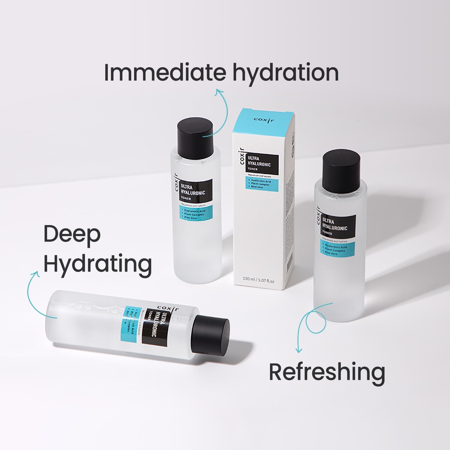 Coxir Ultra Hyaluronic Acid Toner | Hydration-14-Complex| Hydrating, Smoothing, Calming, Moisturizing, Paraben Free, Cruelty Free, Korean Skin Care [150Ml/5.07 Fl.Oz.] : Beauty & Personal Care