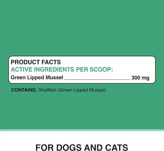 American Standard Supplements Green Lipped Mussel Powder For Dogs & Cats - Joint & Mobility Support - 3.17 Oz (90G)