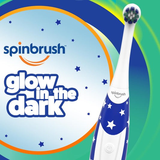 Spinbrush Kids Electric Toothbrush, Glow In The Dark, Battery-Powered