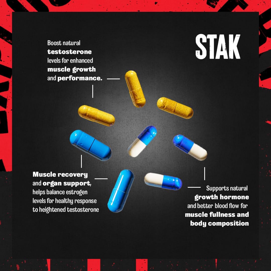 Animal Stak – Complete Natural Hormone Booster Supplement with Tribulus – Natural Testosterone Booster for Athletes – Contains Estrogen Blockers – 1 Month Cycle : Health & Household