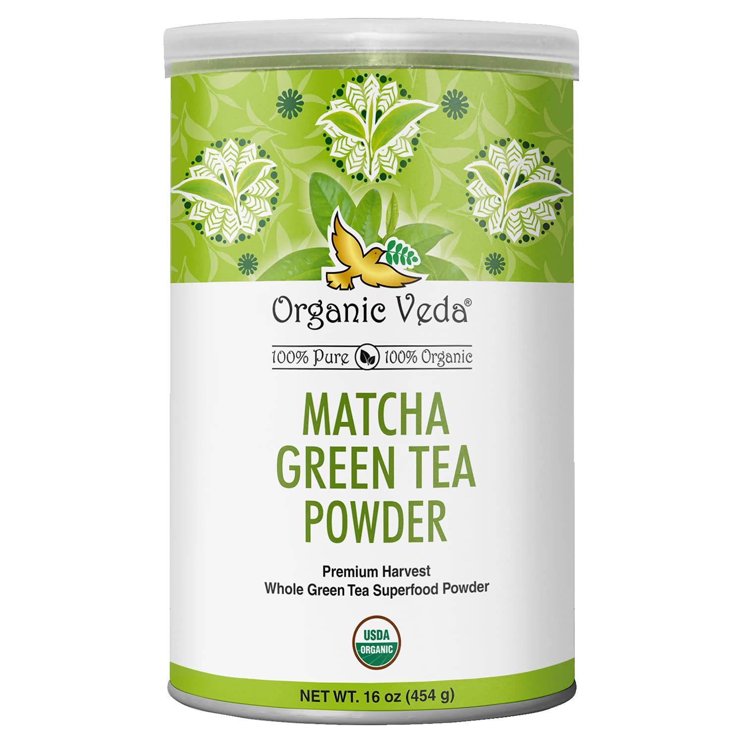 Organic Veda Matcha Green Tea Powder, Culinary Grade, Usda Certified Organic | Antioxidant Dense, 100% Pure Whole Fresh Green Tea Leaves | Face Mask, Beauty, Cooking, Baking & Latte