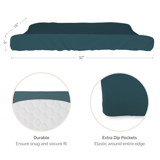 Natemia Organic Cotton Changing Pad Cover - 16X32 - Silky Soft & Hypoallergenic - Fits Cradle & Bassinet - Perfect Baby Shower Registry Gift
