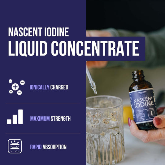 Nascent Iodine Supplement 400 Servings, Glass Bottle, Vegan, 1800 mcg - 600 mcg per Drop - Pure, Clear Color - Supports Thyroid Health, Energy, Immunity & Metabolism (2 oz.)