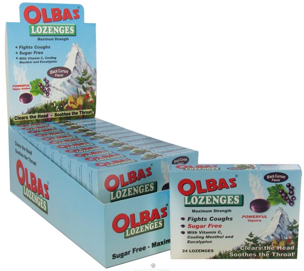 Olbas Maximum Strength Sugar Free Lozenges, Black Currant Flavor 24 ea (Pack of 6) : Health & Household