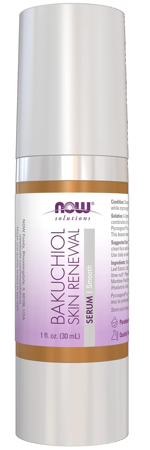 Now Foods Solutions, Bakuchiol Skin Renewal Serum, Smooth Skin, 1 Fl. Oz