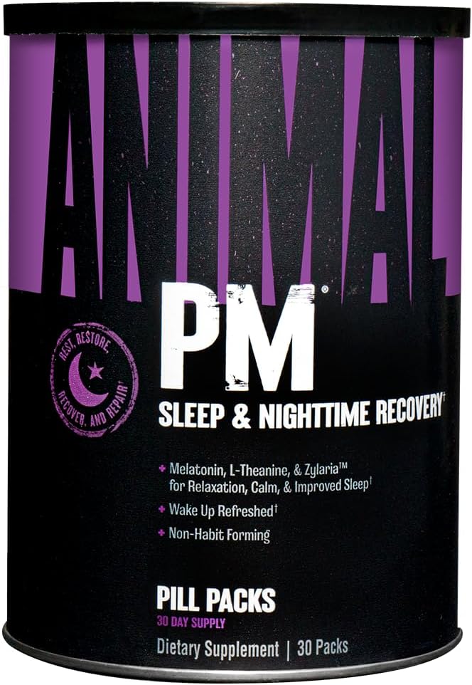 Animal PM - Zinc, Magnesium, Vitamin B6, GABA + AKG, Immune and Recovery Complex, Sleep & Relaxation, Night time Anabolic Stack Supply Pills, 30 Count