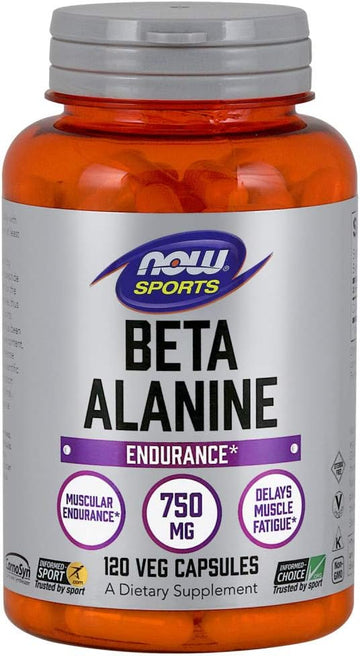 Now Foods Sports Nutrition, Beta-Alanine 750 Mg, Delays Muscle Fatigue*, Endurance*, 120 Veg Capsules