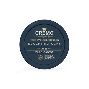 Cremo Premium Barber Grade Hair Styling Palo Santo (Reserve Collection) Sculpting Clay, High Hold, Matte Finsh, 4 Oz