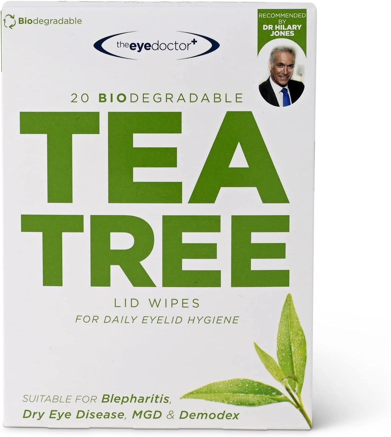 The Eye Doctor Tea Tree Eyelid Wipes - Suitable for use with Blepharitis, Dry Eyes, Sensitive Eyes & MGD - 80 x Biodegradable Tea Tree Eyelid Cleaning Wipes - Detergent and Preservative Free : Amazon.co.uk: Beauty