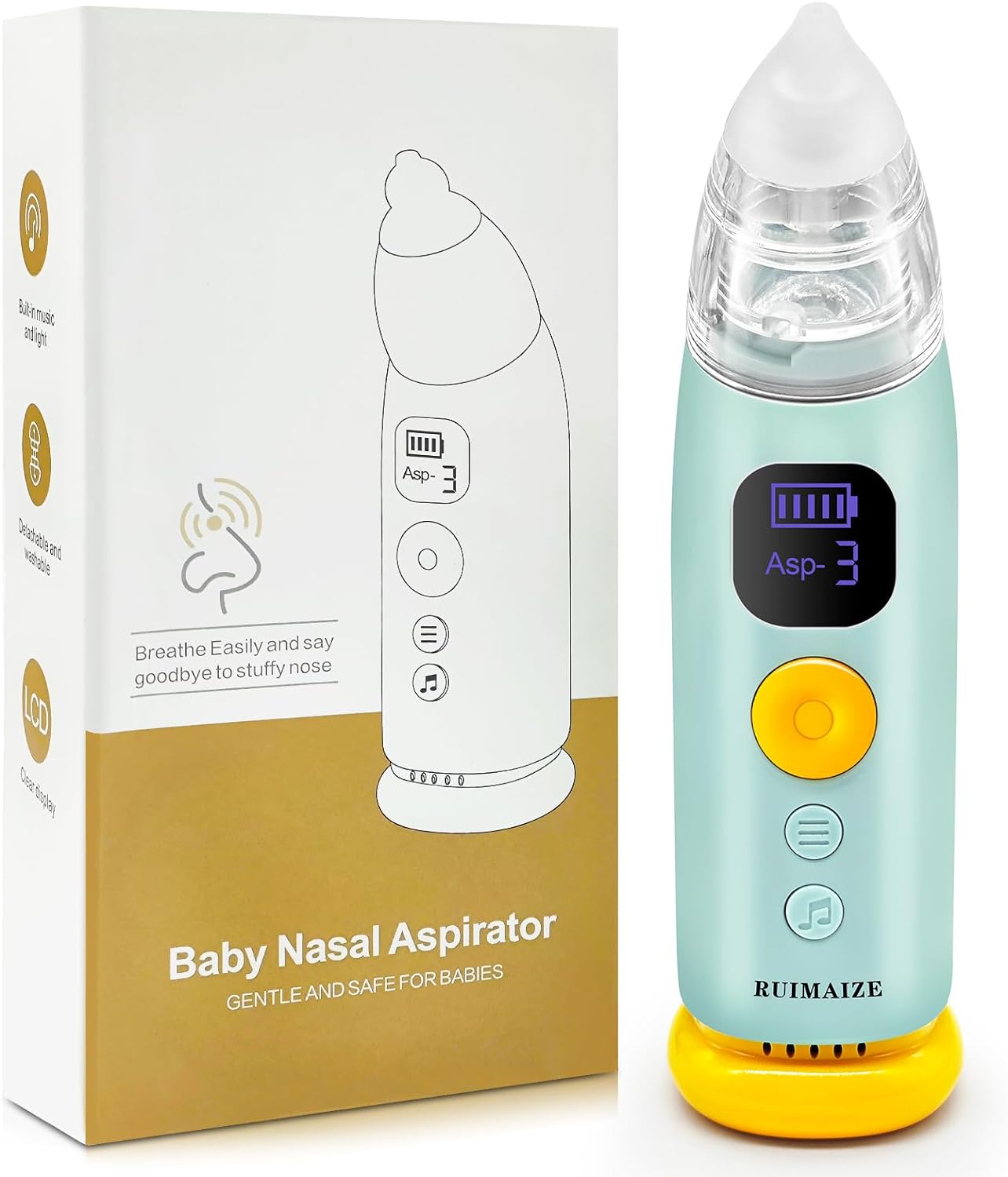 Electric Baby Nasal Aspirator, Nose Suction for Babies, Booger Sucker for Toddler with 3 Silicone Tips