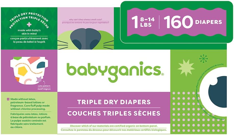 Babyganics Diapers, Size 2, 76 Ct, Ultra Absorbent Diapers