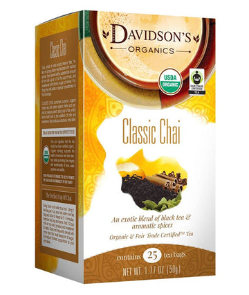 Davidson'S Organics, Classic Chai, 25-Count Tea Bags, Pack Of 6