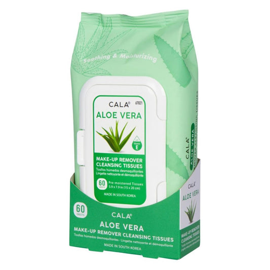 Cala Makeup Remover Cleansing Tissues: Aloe Vera (60 Sheets) - Gentle, Hydrating, And Effective Makeup Removal For All Skin Types (60Ct, Aloe Vera) : Beauty & Personal Care