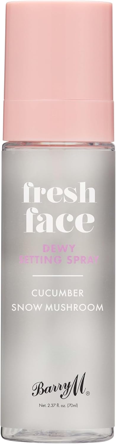 Barry M Fresh Face Dewy Finish Setting Spray, Long-lasting, Formulated with Hydrating Cucumber Extract and Moisturising Snow Mushroom, Clear : Amazon.co.uk: Beauty