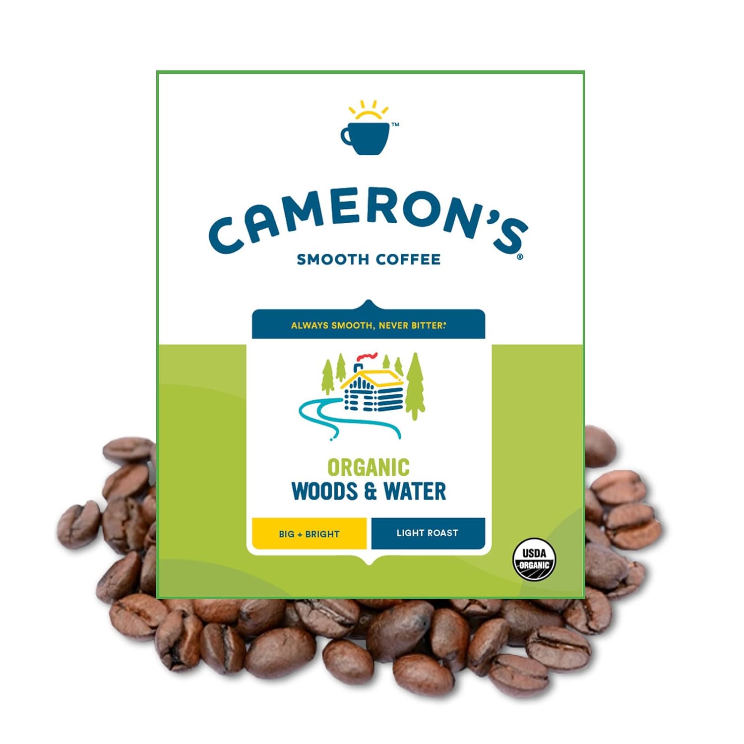 Cameron's Coffee Roasted Whole Bean Coffee, Organic Woods & Water, 4 Pound, (Pack of 1)