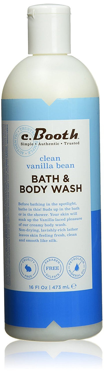 C.Booth Clean Vanilla Bean Bath & Body Wash, 16 Fluid Ounce