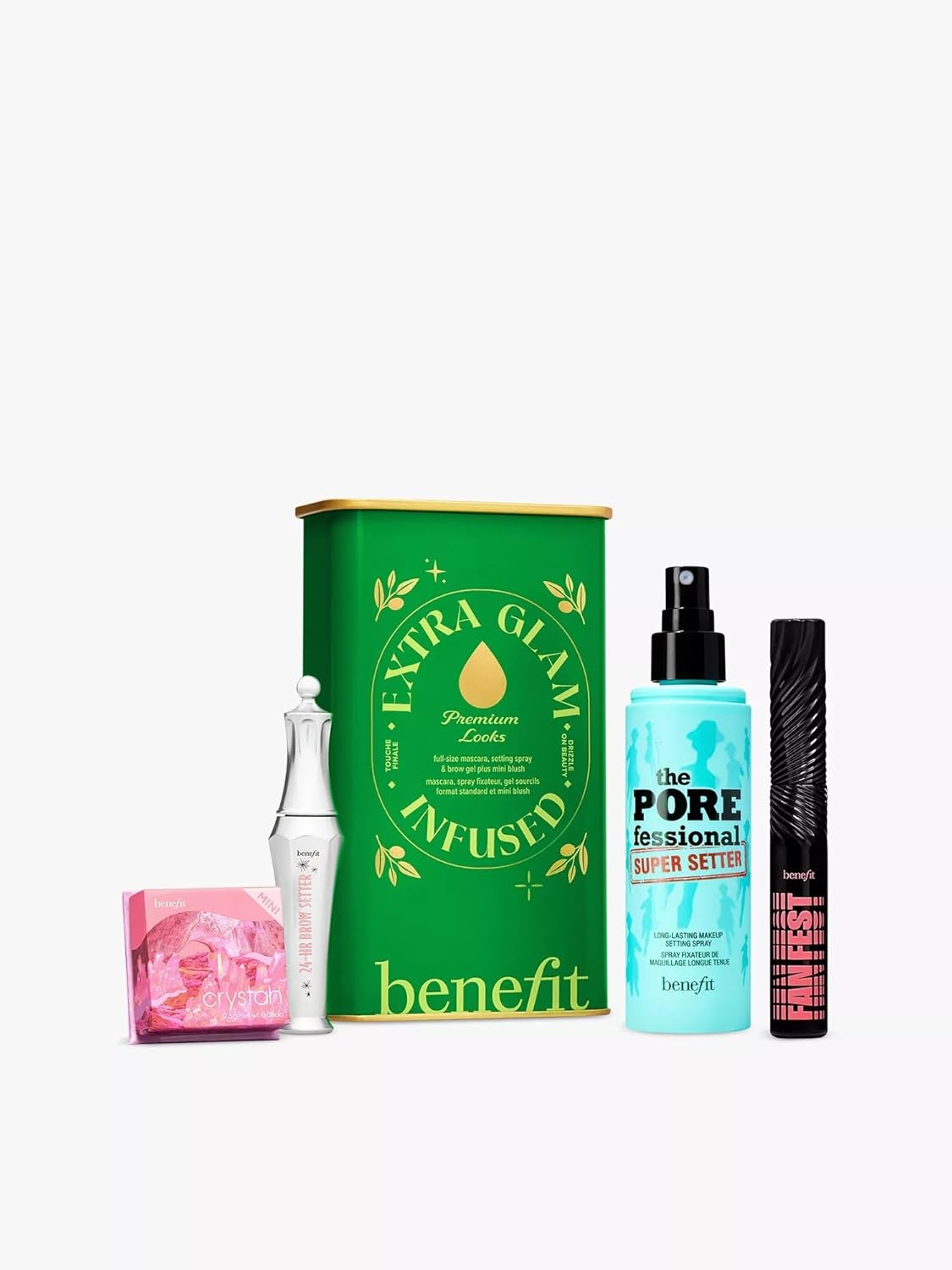 Benefit Extra Glam Infused Gift Set including Fan Fest Mascara and POREfessional Primer