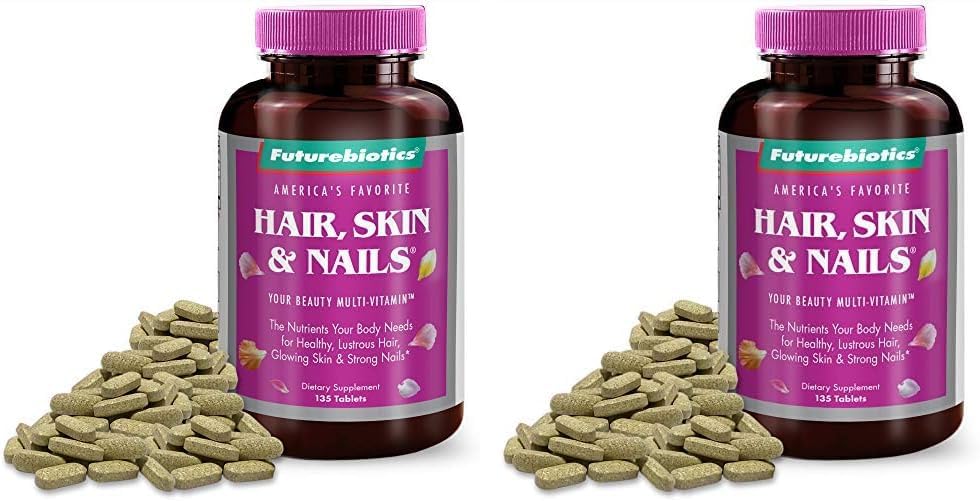 Futurebiotics Hair, Skin, & Nails Beauty Multivitamin, 135 Tablets (Pack Of 2)