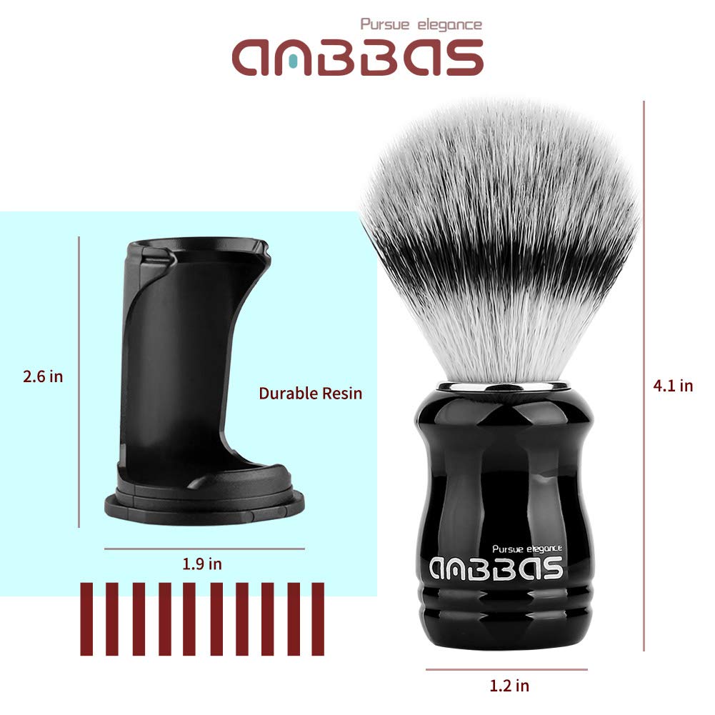 Anbbas Synthetic Badger Shaving Brush With Black Holder Stand,Resin Handle Foam Brush 2In1 Set For Men Wet Shave : Beauty & Personal Care
