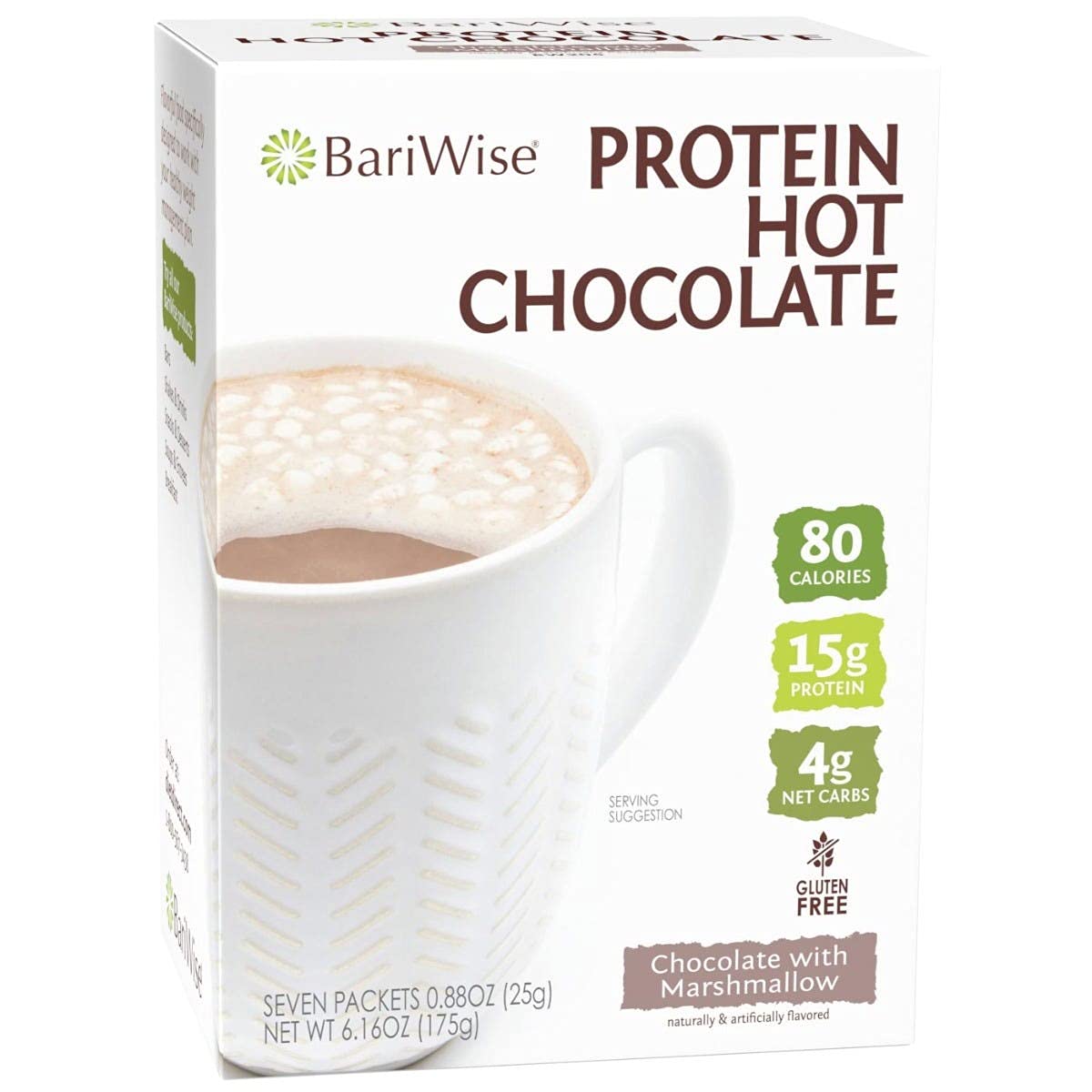 Bariwise Protein Hot Chocolate With Marshmallows, Hot Cocoa, Low Sugar, Low Carb, Keto Friendly & Gluten Free (7Ct)